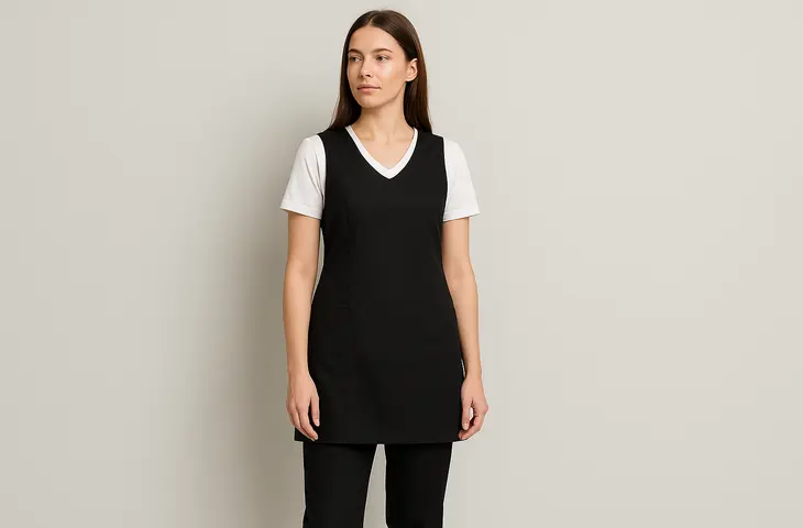 Slå-om kjole med hvid t-shirt